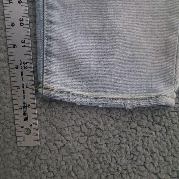 MNML Jeans Mens 36 Light Blue Denim Distressed Faded Slim Streetwear Slim Skinny - Picture 9 of 10